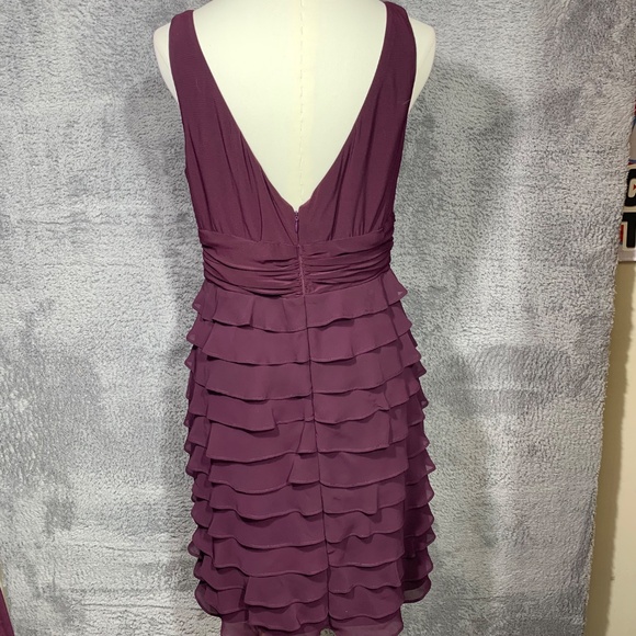 SL Fashions Women’s Size 12 Purple Tiered Ruffle Cocktail Dress with Bolero Jack - Picture 11 of 16